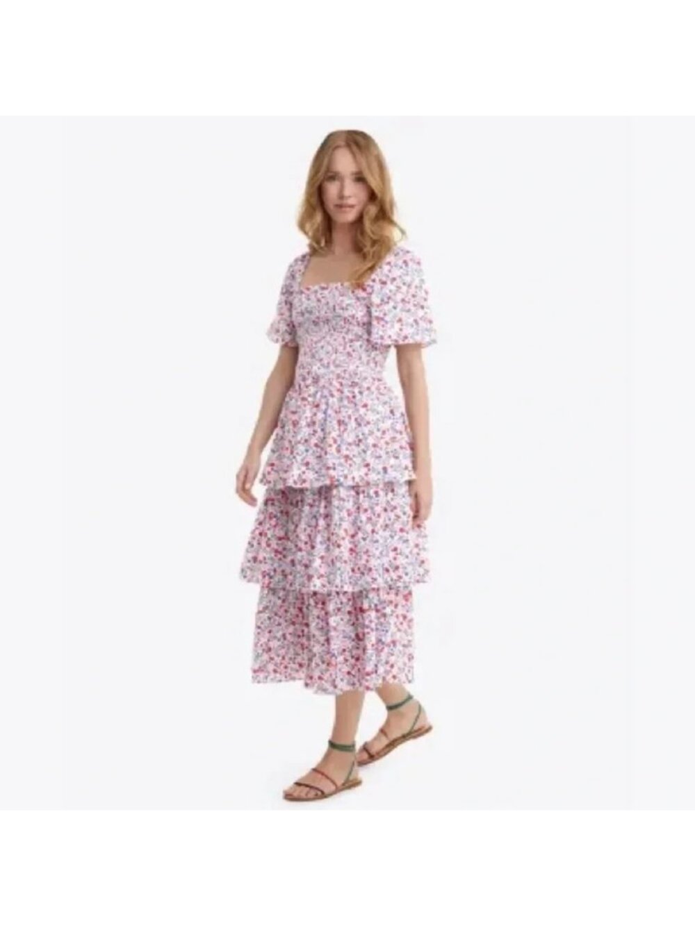 Draper James 2X NEW NWOT Mid Floral tiered Summer Dress